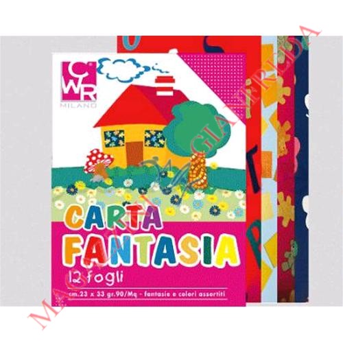 CARTA FANTASIA 23 X 33 CM. CONFEZIONE 12 PZ.